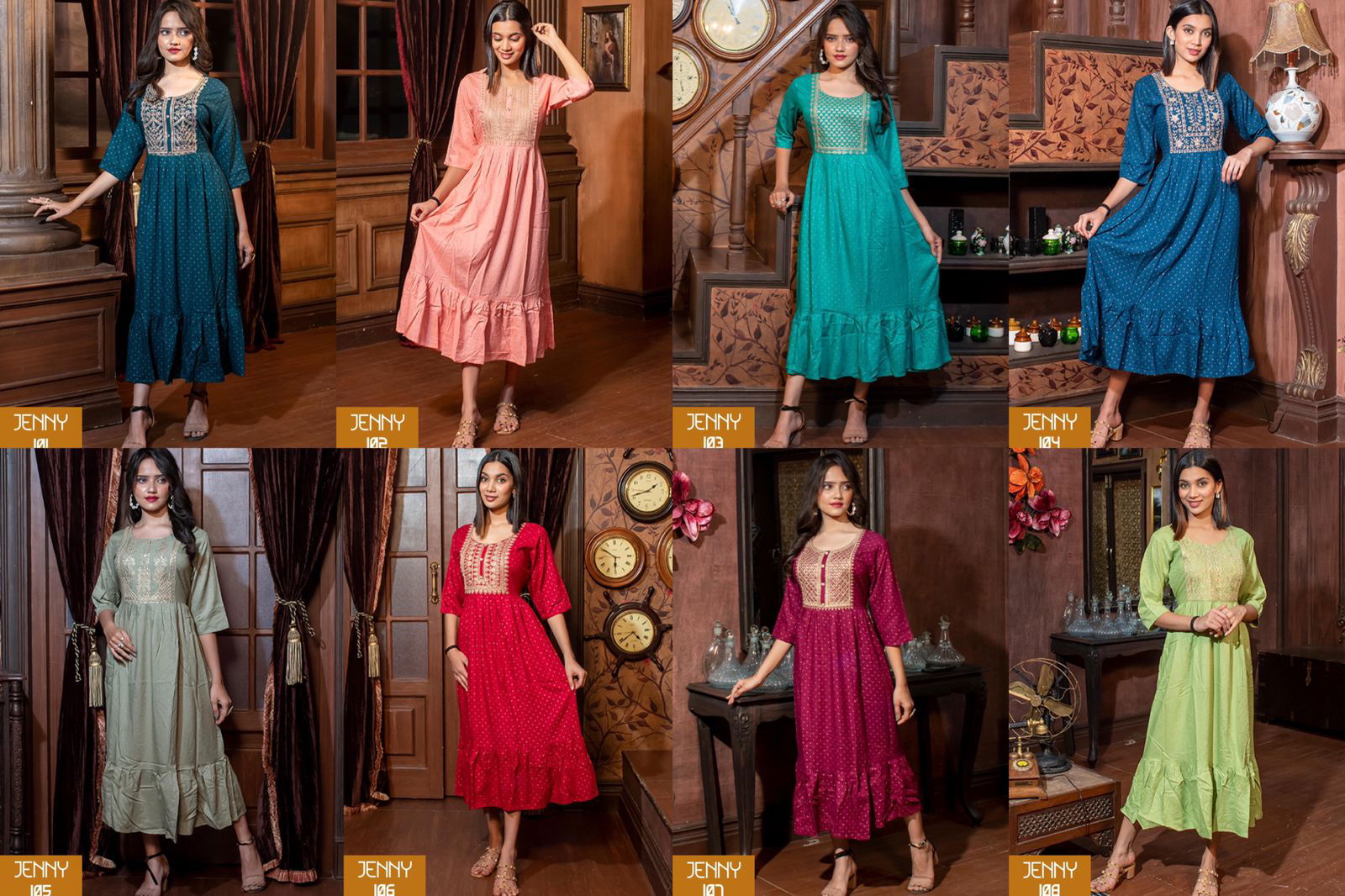 Jenny 101 New Latest Designer Ethnic Wear Long Anarkali Kurti Collection